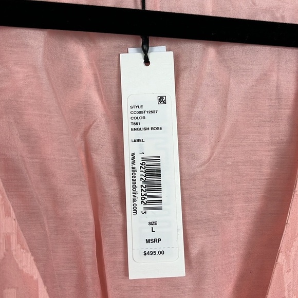 Alice + Olivia Esmeralda Devore Silk Blend Midi Dress - Picture 7 of 7